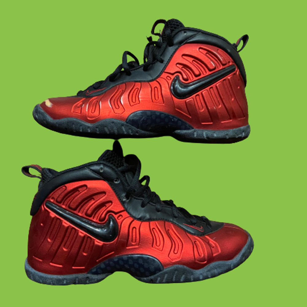 Nike Little Posite Pro (GS) 644792-604 University Red/Black Size 4Y RARE